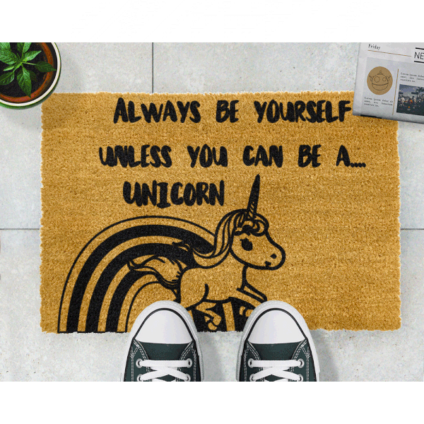 Dabīgā kokosšķiedras paklājs Artsy Doormats Vienradzis, 40 x 60 cm-image-2