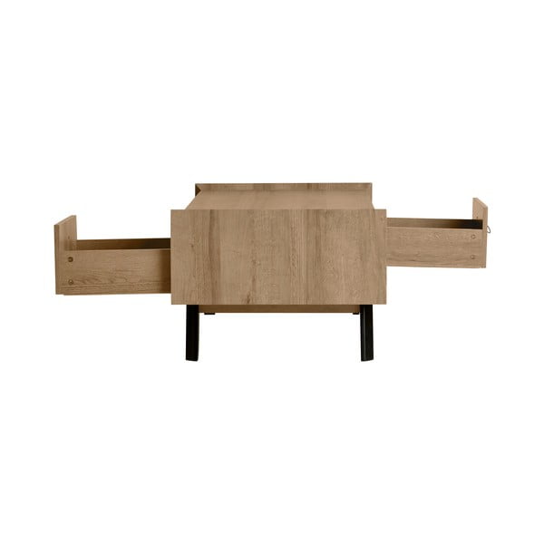 Žurnālgaldiņš ar 2 atvilktnēm Marckeric Ceilan, ozolkoka imitācija-image-3