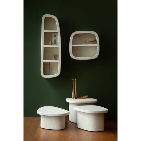 Krēmkrāsas daudzlīmeņu sienas plaukts 54 cm Veda – Dutchbone-image-2