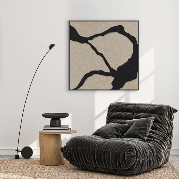 3D glezna ar rāmi/skaņas absorbējoša 102x102 cm Quiet Friction 1 – Malerifabrikken-image-1