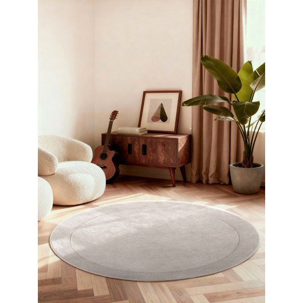 Pelēks ar rokām darināts apaļš paklājs no vilnas maisījuma ø 150 cm Kivi – Villeroy&Boch-image-1