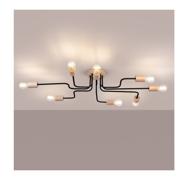 Melna/dabīga toņa griestu lampa 60x100 cm Dazzle – Sollux-image-1