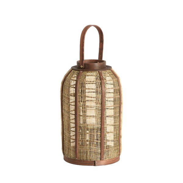 Koka/tekstila laterna (augstums 34,5 cm) Serein – Light & Living