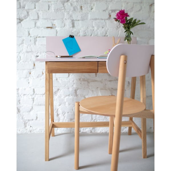 Pelēks rakstāmgalds ar oša koka pamatni Ragaba Luka, garums 85 cm-image-4