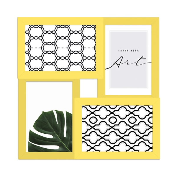 Dzeltens piekarināms foto rāmis 27x27 cm – knor