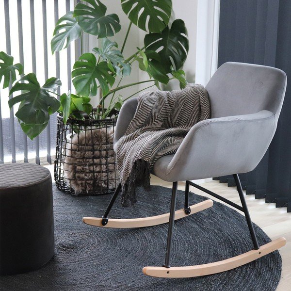 Gaiši pelēks šūpuļkrēsls House Nordic York-image-1