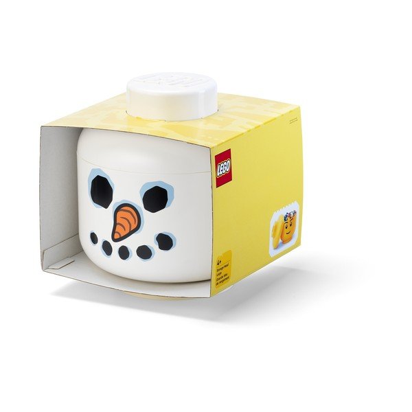 Balta plastmasas uzglabāšanas kaste bērniem ø 24x27 cm Head Snowman L – LEGO®-image-2