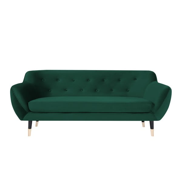Zaļš dīvāns ar melnām kājām Mazzini Sofas Amelie, 188 cm