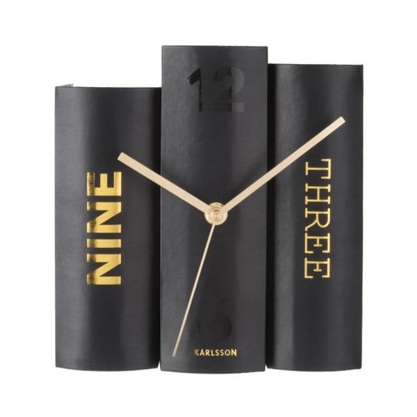 Melns galda pulkstenis grāmatu Karlsona formā-image-2
