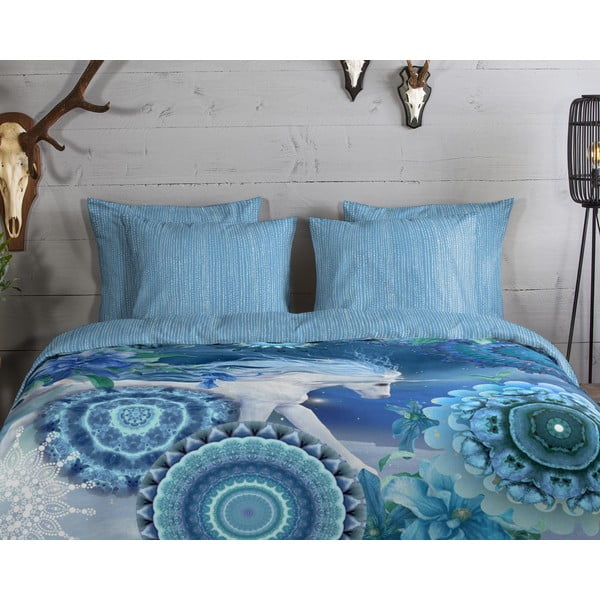 Zila vienguļamā flaneļa gultas veļa 140x200 cm Lumi – HIP-image-2