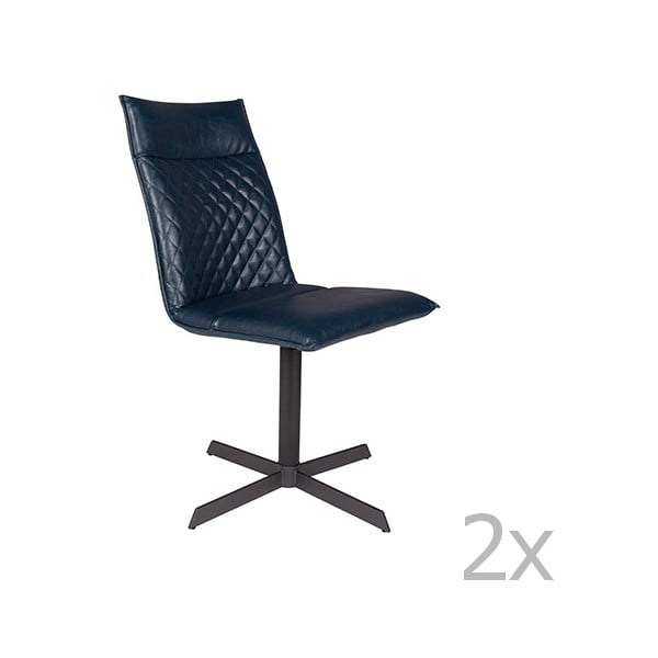 2 zilu krēslu komplekts White Label Ivar