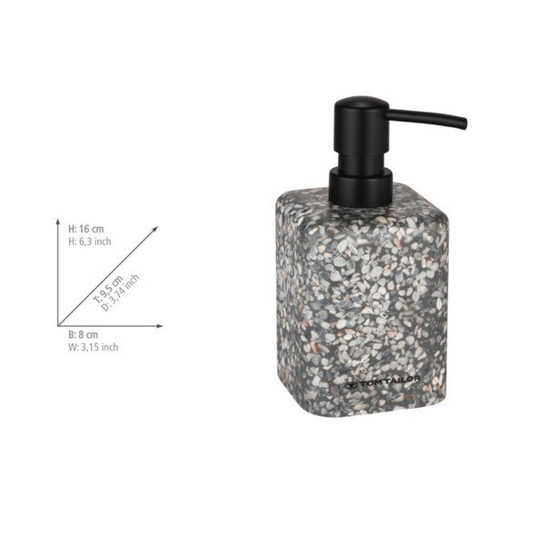 Pelēks polirezīna ziepju dozators 270 ml Tom Tailor T-Terrazzo – Wenko-image-4
