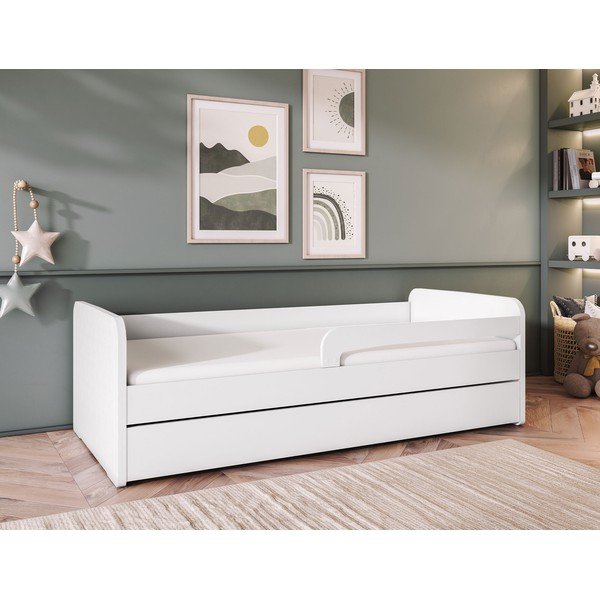 Balta bērnu gulta ar matraci/ar redelēm 80x160 cm Duuli – ELTAP-image-1