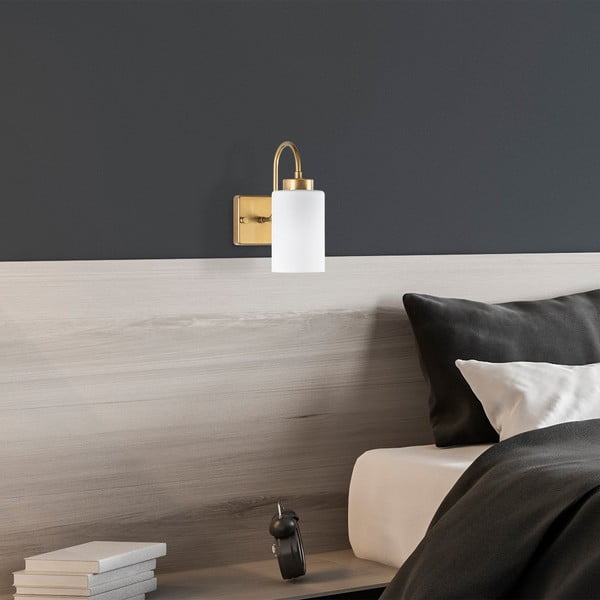 Balta/zelta krāsas sienas lampa ø 10 cm Duzsuz – Opviq lights-image-3