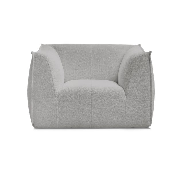 Gaiši pelēks atpūtas krēsls no buklē auduma Giorgia – Bobochic Paris-image-3