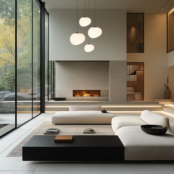 Melnbalta piekaramā lampa ø 30 cm Stones – Candellux Lighting-image-3