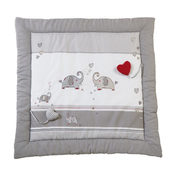 Balts/pelēks bērnu rotaļu paklājiņš 100x100 cm Jumbo twins – Roba