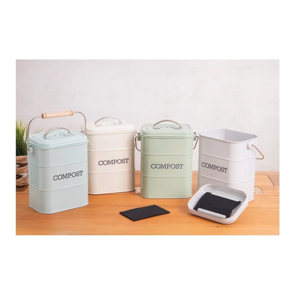 Balts kompostējamo atkritumu konteiners 3 l Living Nostalgia – Kitchen Craft-image-1