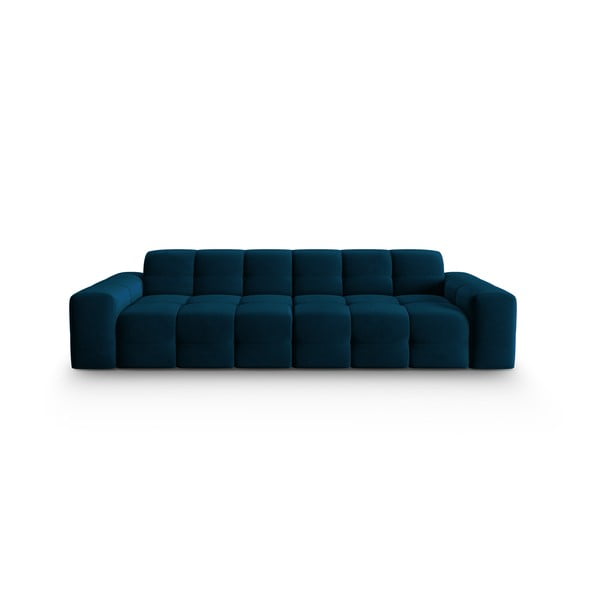 Tumši zils samta dīvāns 255 cm Kendal – Micadoni Home