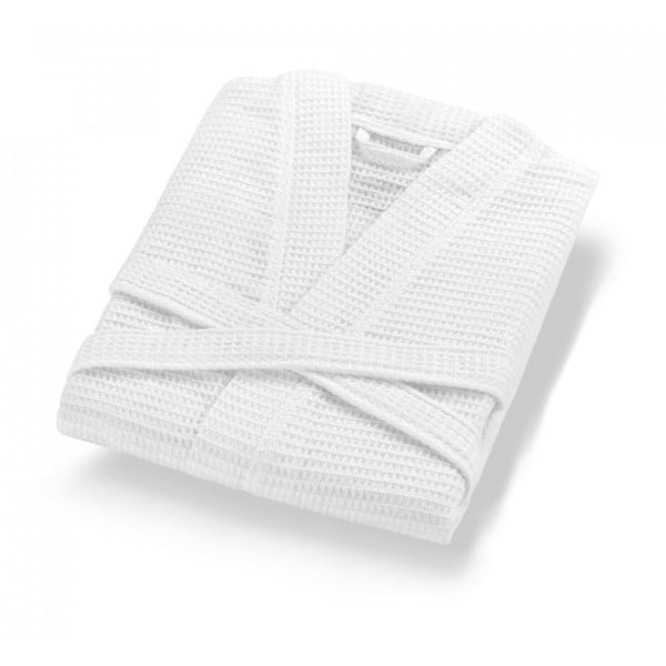 Balts kokvilnas halāts izmērs XL Mia Waffle – Foutastic