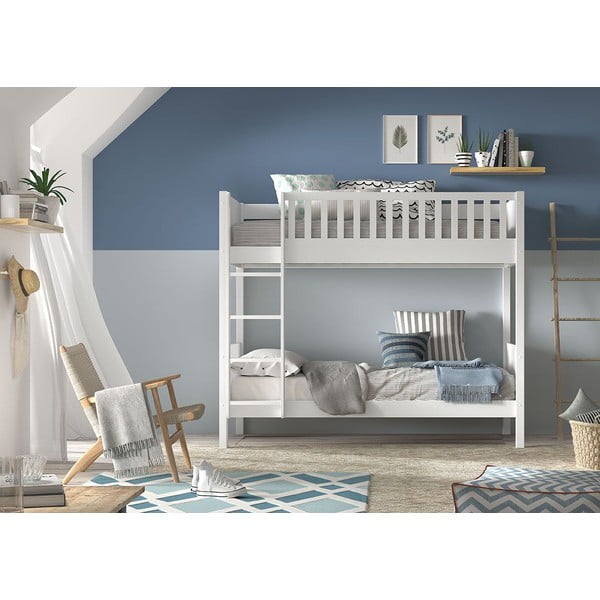 Balta divstāvu gulta bērniem 90x200 cm Scott – Vipack-image-1