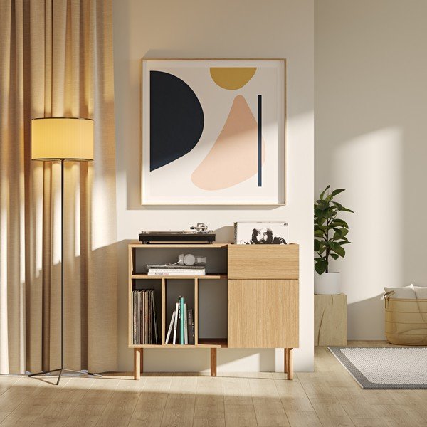 Zema kumode ar ozolkoka imitāciju 100x80 cm Viny – TemaHome-image-1