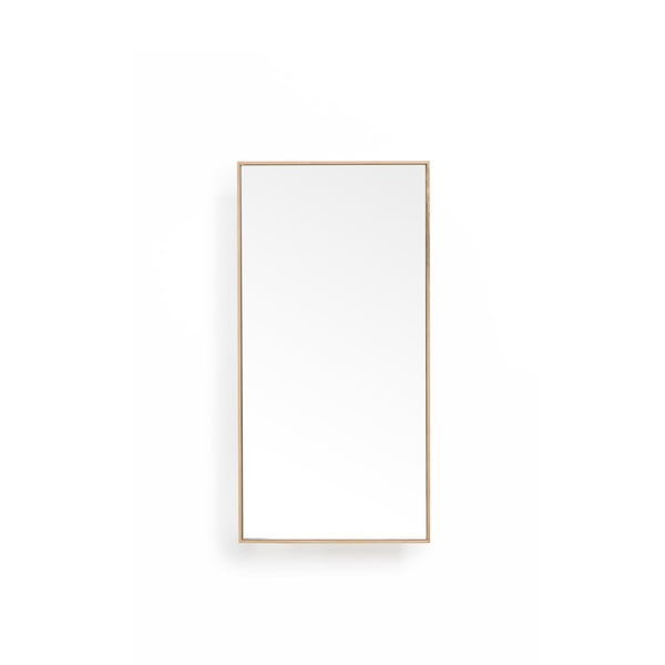 Dabīga toņa plaukts no ozolkoka ar spoguli 31x61,5 cm Slimline – Wireworks-image-2