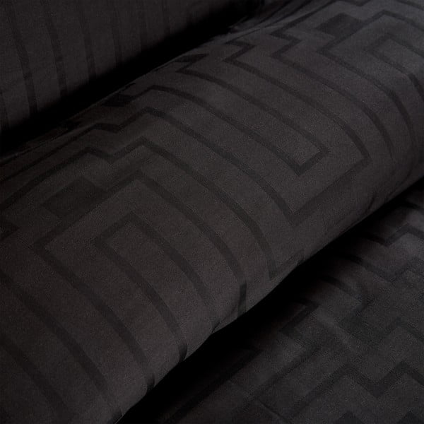 Melna kokvilnas satīna gultas veļa vienvietīgai gultai 200x200 cm – Bianca-image-3