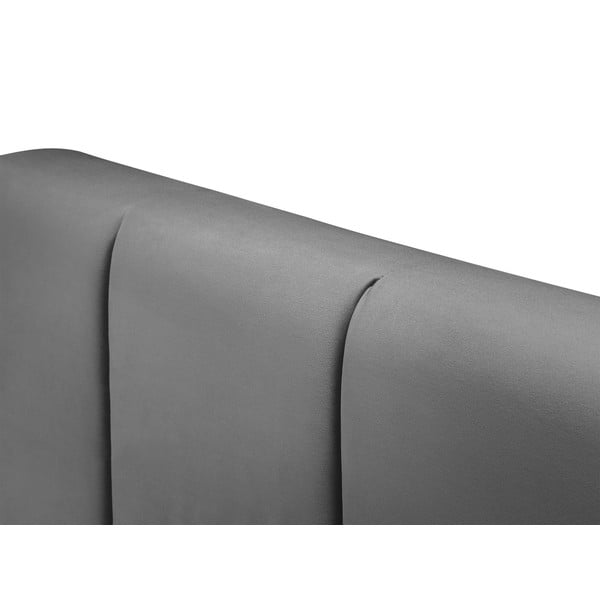 Gaiši pelēka samta divguļamā gulta Mazzini Beds Afra, 200 x 200 cm-image-4