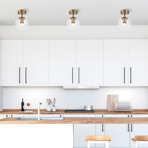 Misiņa krāsas griestu lampa ar stikla abažūru ø 15 cm Atmaca – Opviq lights-image-1