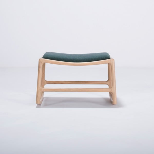 Kāju soliņš ar ozolkoka konstrukciju un zaļua sēdekli Gazzda Dedo