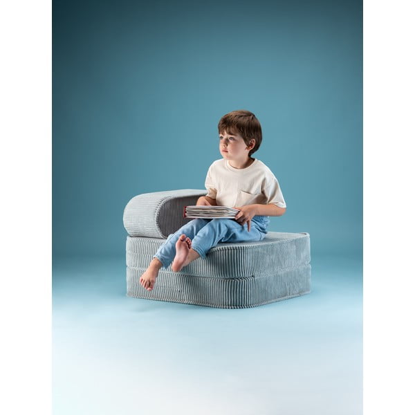 Piparmētru zaļš velveta bērnu atpūtas krēsls Flip – Wigiwama-image-3