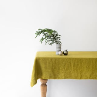 Zaļš lina galdauts Linen Tales Classic, 140 x 350 cm