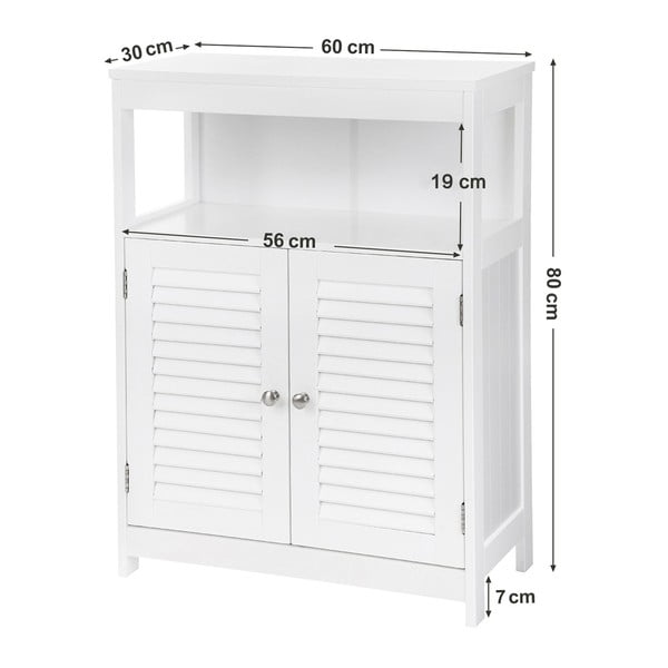 Balts skapis ar plauktu un durvīm Songmics, augstums 80 cm-image-4