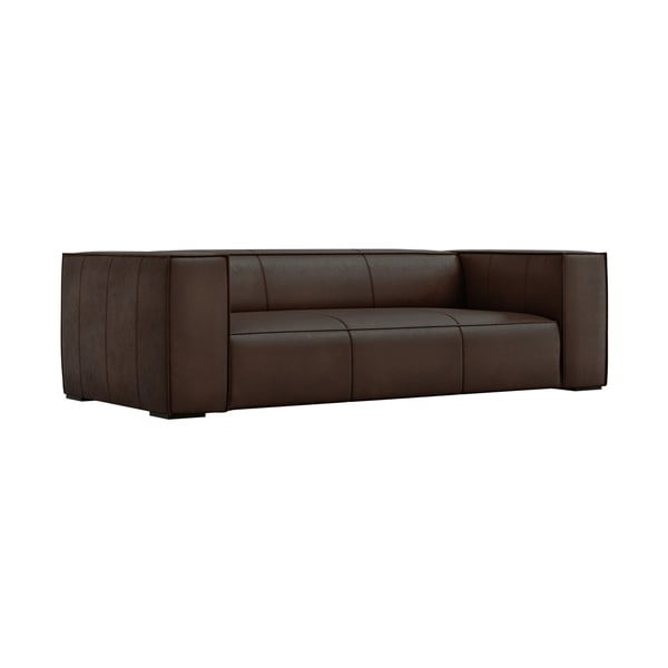 Tumši brūns ādas dīvāns 227 cm Madame – Windsor & Co Sofas-image-2