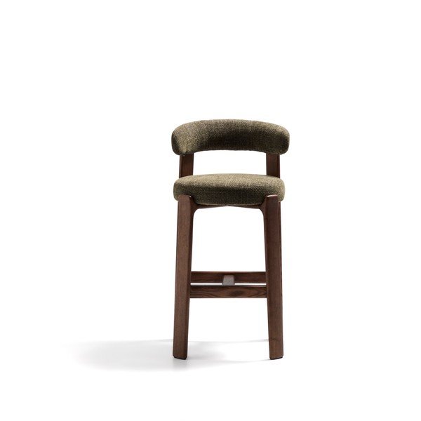 Zaļš/tumša dabīga toņa oša masīvkoka bāra krēsls (sēdekļa augstums 75 cm) Granite – Kave Home-image-2