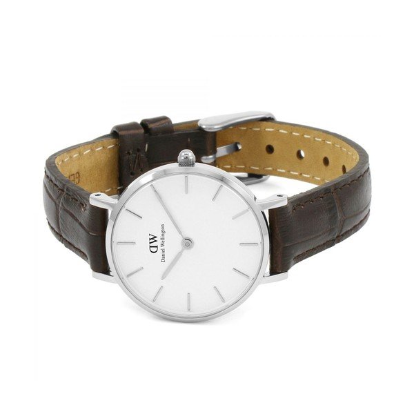 Sieviešu pulkstenis ar ādas siksniņu un baltu ciparnīcu ar sudraba krāsas detaļām Daniel Wellington Petite York, ⌀ 28 mm-image-2