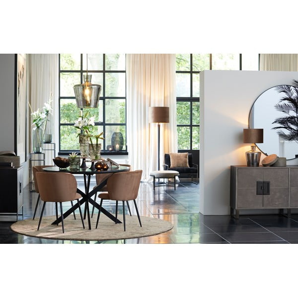 Brūns samta ēdamistabas krēsls Elyna – Light & Living-image-3