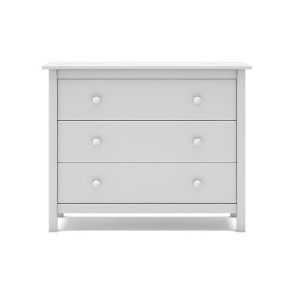 Balta zema bērnu kumode no priedes 100x80 cm Max – Marckeric-image-2