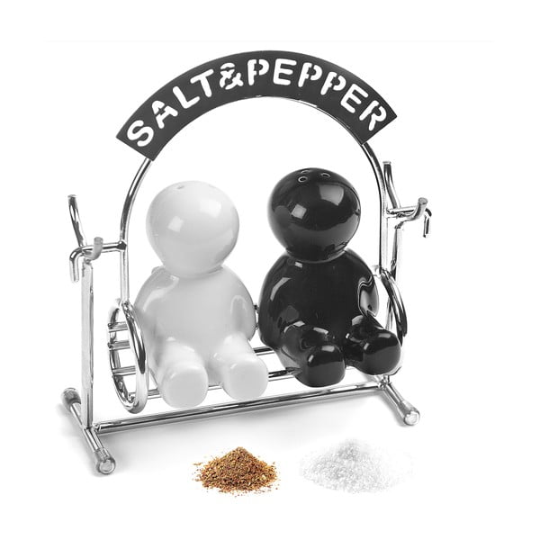 Sāls un piparu trauks ar statīvu Salt & Pepper – Balvi