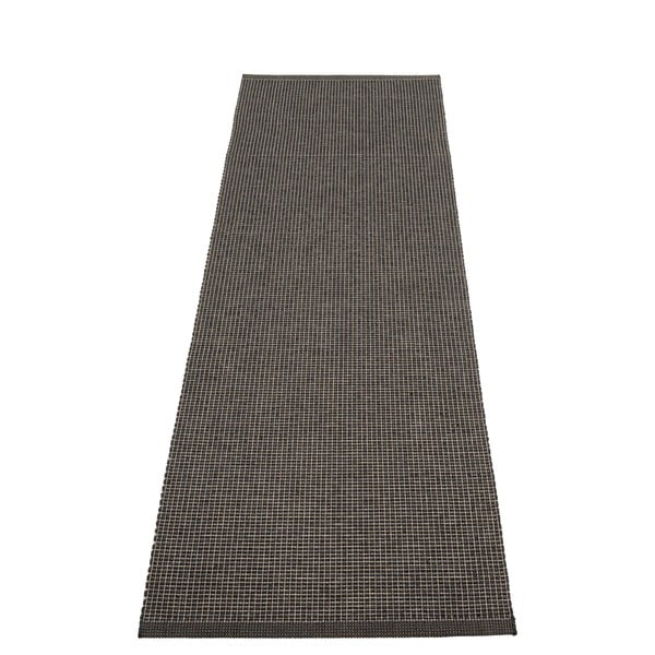 Antracīta pelēks iekštelpu un āra celiņa paklājs 70x240 cm Emm Black Linen – Pappelina
