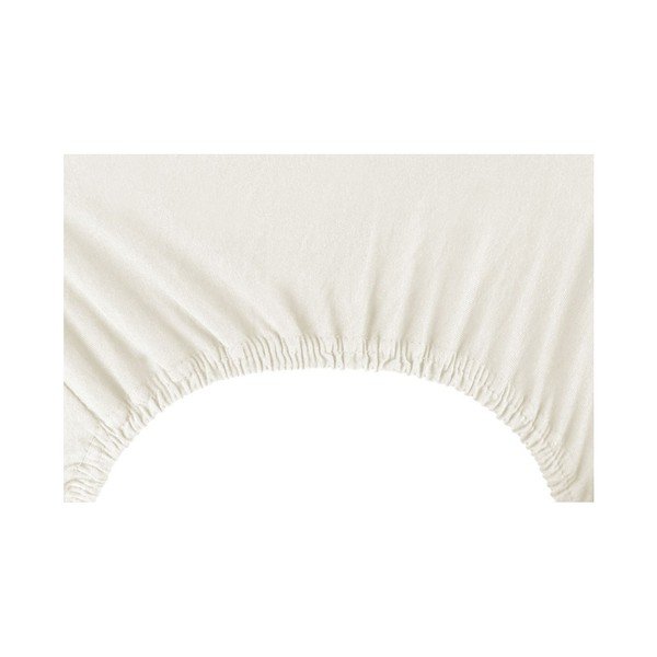 DecoKing Nefrīta krēma elastīga loksne, 120-140 cm-image-1