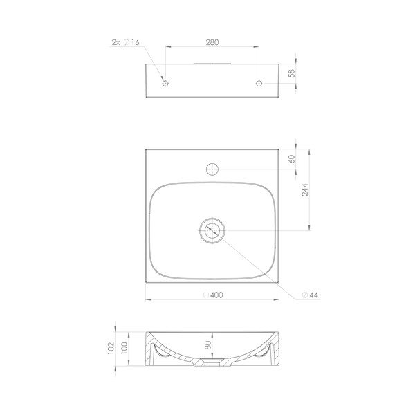 Balta izlietne no minerālu kompozītmateriāla 40x40 cm Emona – Sapho-image-4