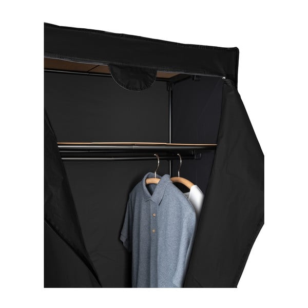 Melns auduma uzglabāšanas skapis Wenko, 160 x 50 x 75 cm-image-3