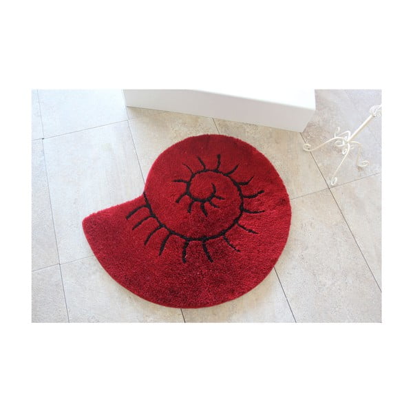 Sarkans vannas istabas paklājs čaulas formā Celine