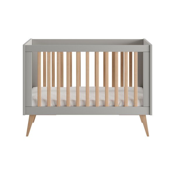 Pelēka bērnu gultiņa 60x120 cm Swing – Pinio-image-4