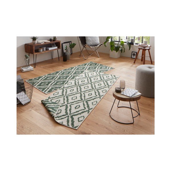 Zaļš un balts āra paklājs NORTHRUGS Rio, 80 x 350 cm-image-4