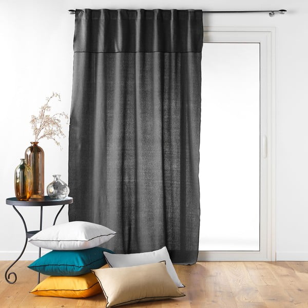 Antracīta pelēks aizkars 140x240 cm Mistraline – douceur d'intérieur-image-3
