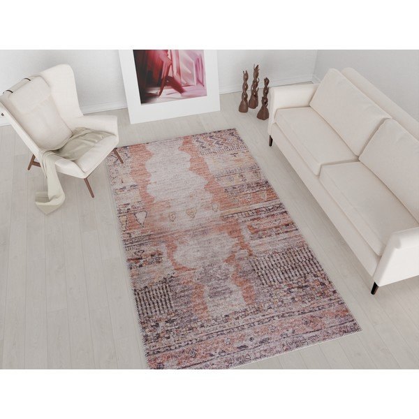 Gaiši sarkans mazgājams paklājs 180x120 cm – Vitaus-image-1