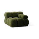 Zaļa modulārā dīvāna daļa no buklē auduma (ar labo stūri) Bellis – Micadoni Home